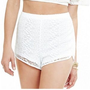 Express white coverup lace pattern shorts
